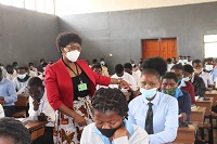 Photo credit- Ministry of Education -Minister of Education, Honourable Agnes NyaLonje monitoring  administration of  MSCE examinations